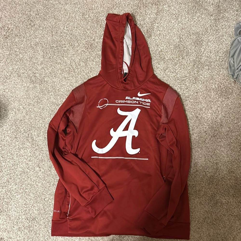 Nike Red and White Men's Hoodie